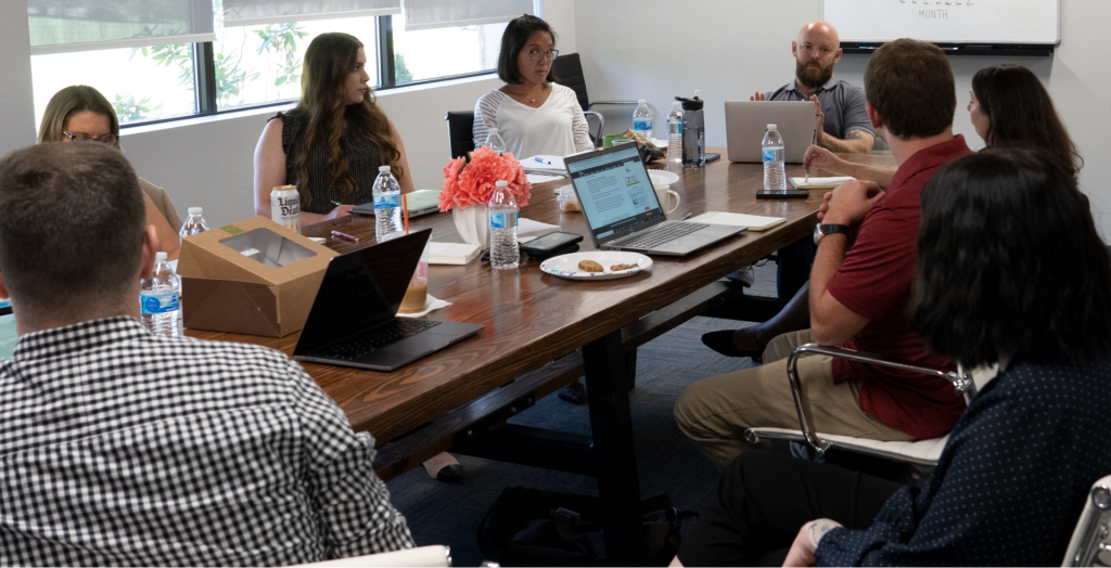 Clients and the DSM team in a strategy meeting