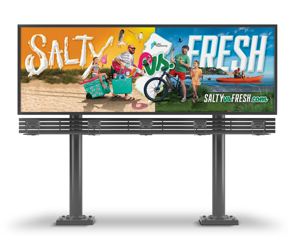 Live the Lake NJ's Salty vs Fresh billboard display