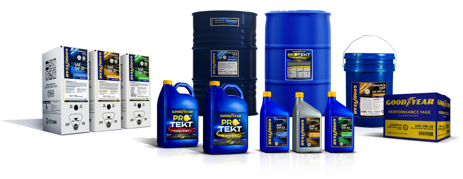 Goodyear's Protekt Lubricants packaging